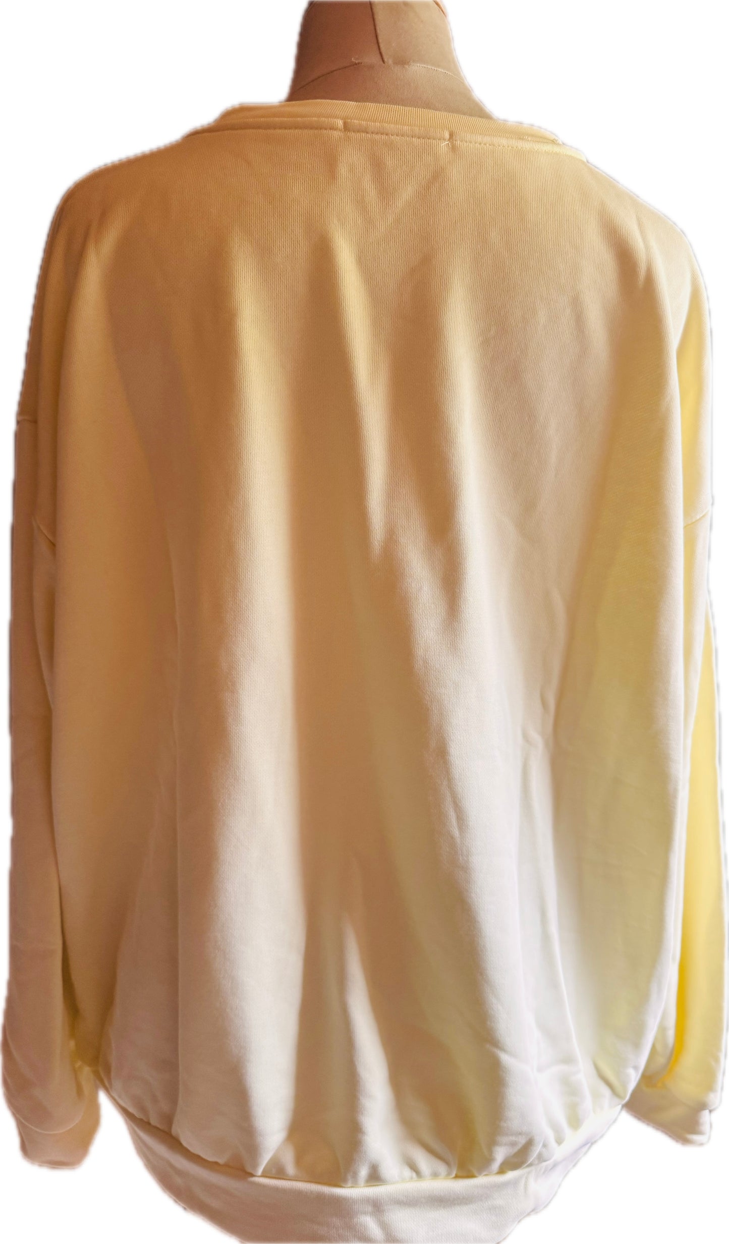 Zartgelbes Sweatshirt mit Schriftzug