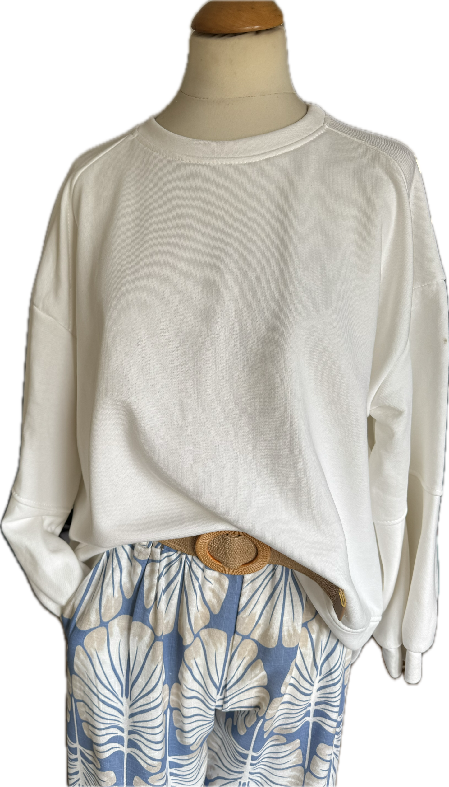 Oversized Sweatshirt , uni weiß oder rauchblau
