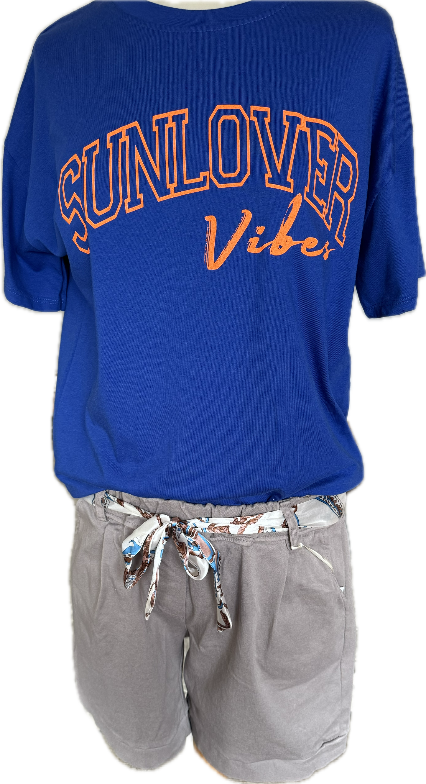 T-Shirt in kräftigem blau mit Aufdruck