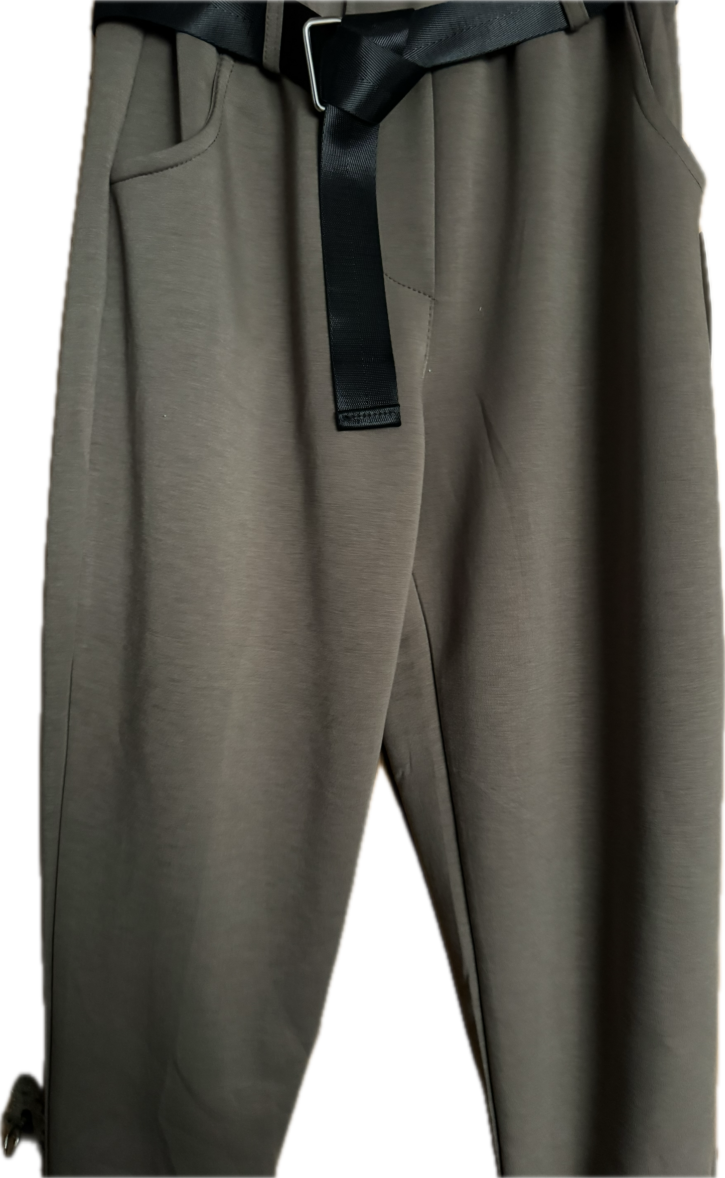 Chinohose mit Gürtel in cremeweiß, beige, braun und oliv