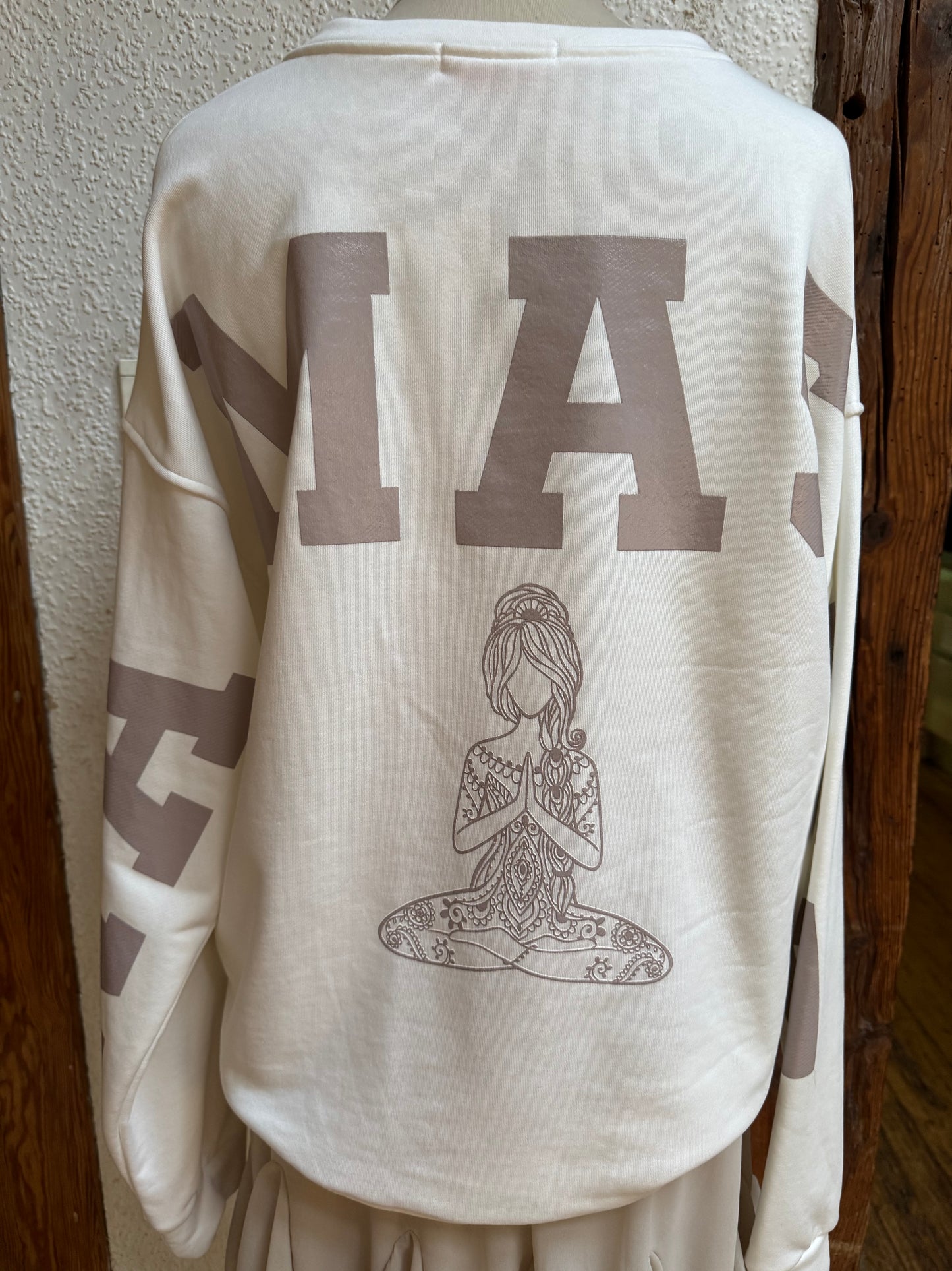 Sweatshirt Oversized, NAMASTE Schriftzug