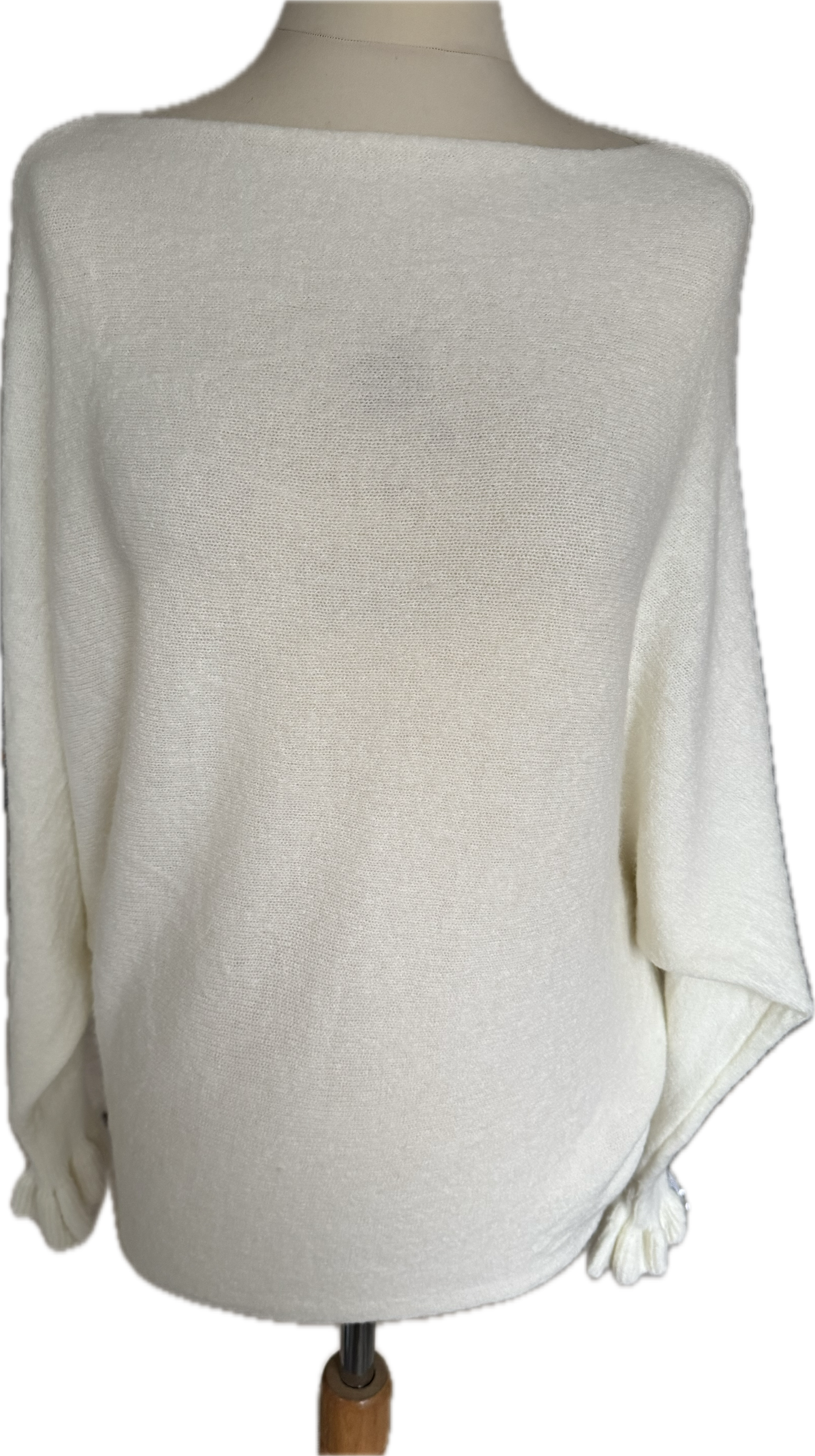 Leichter Pulli in pink und wollweiß