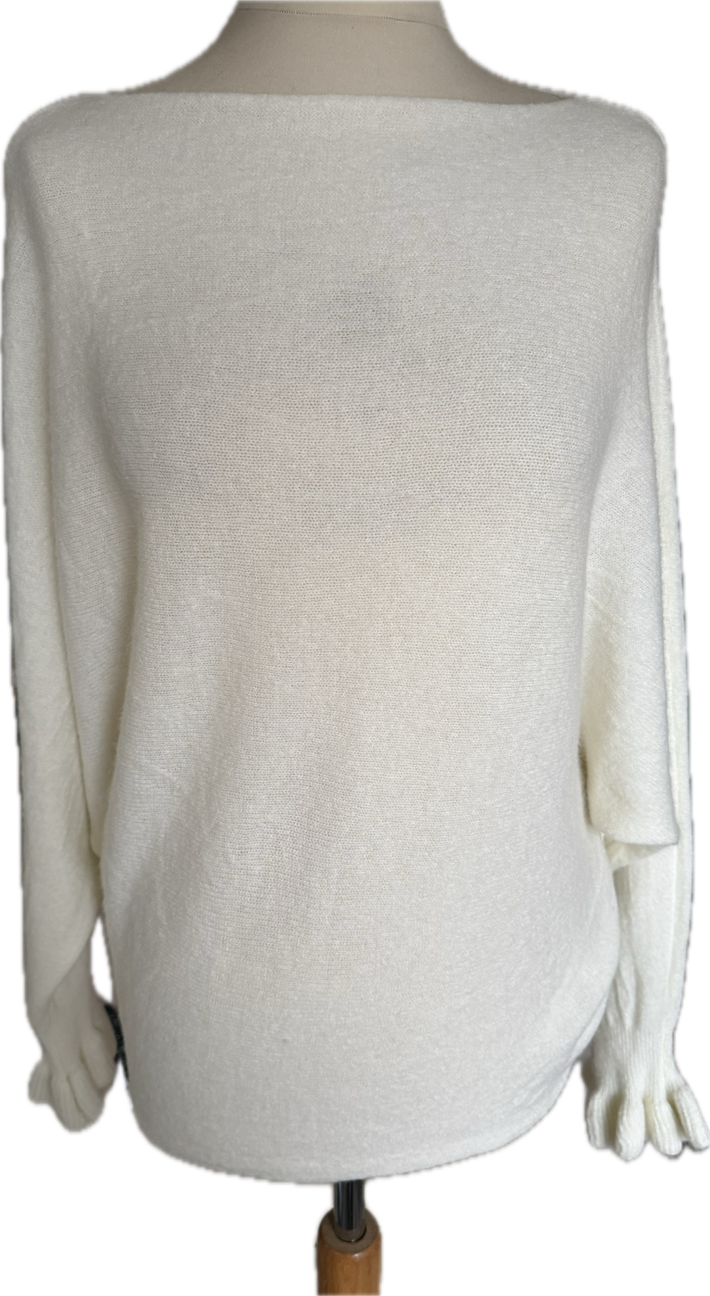 Leichter Pulli in pink und wollweiß