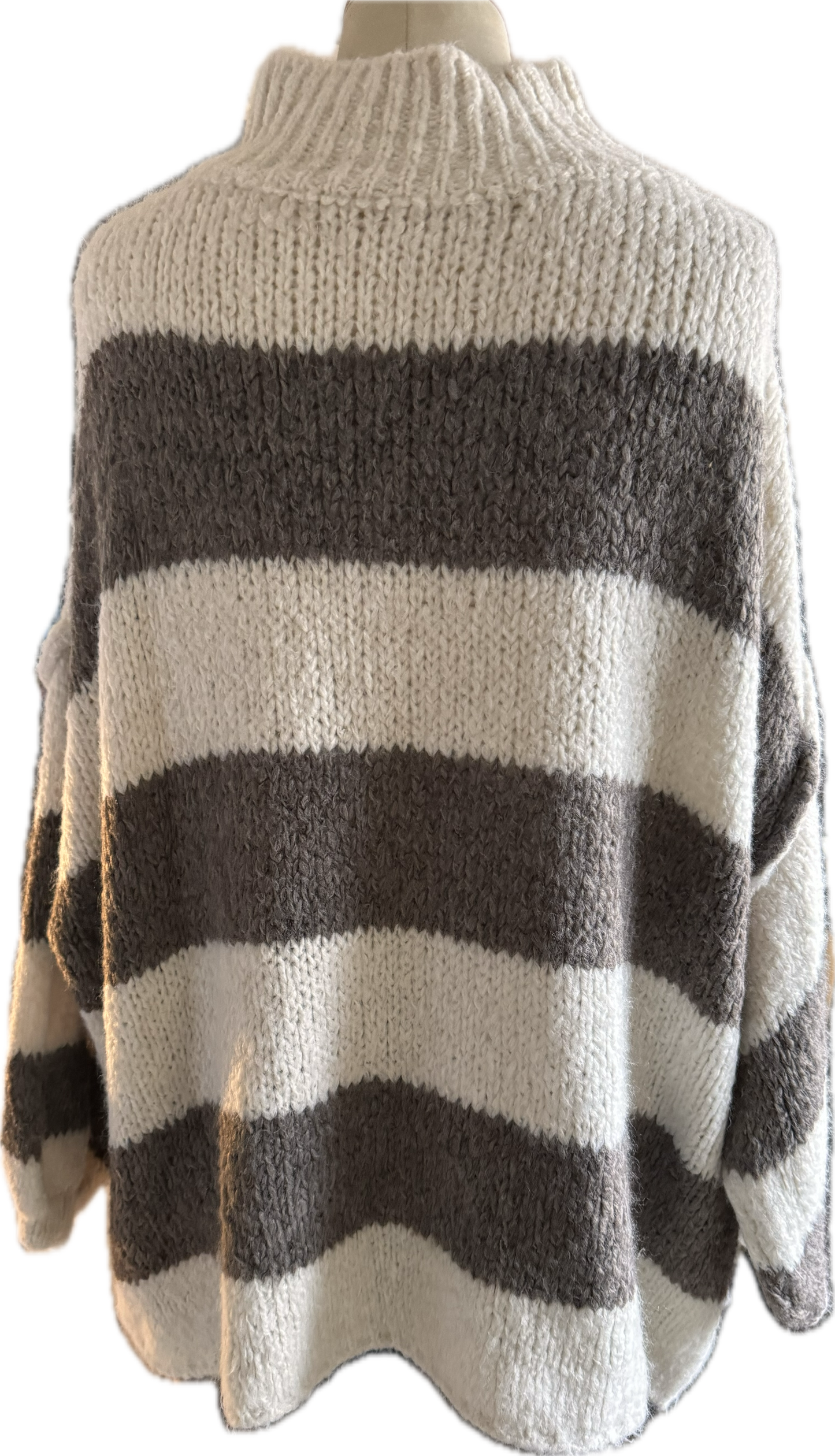 Streifenpulli in creme und schoko