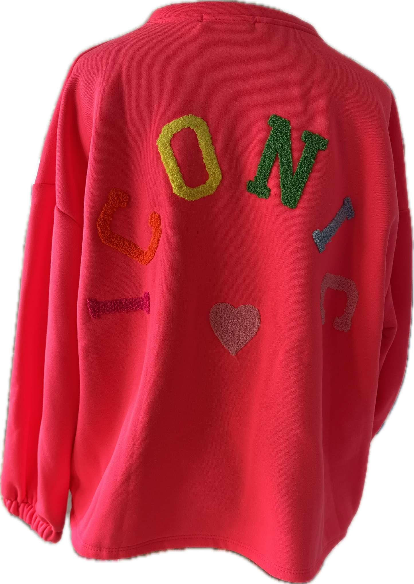 Sweatshirt neonpink mit Schriftzug