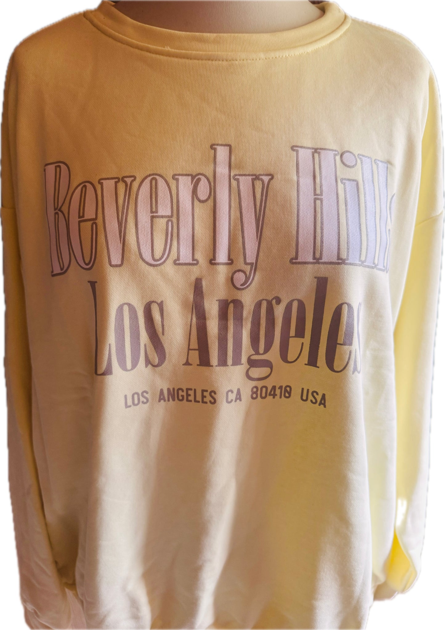 Zartgelbes Sweatshirt mit Schriftzug