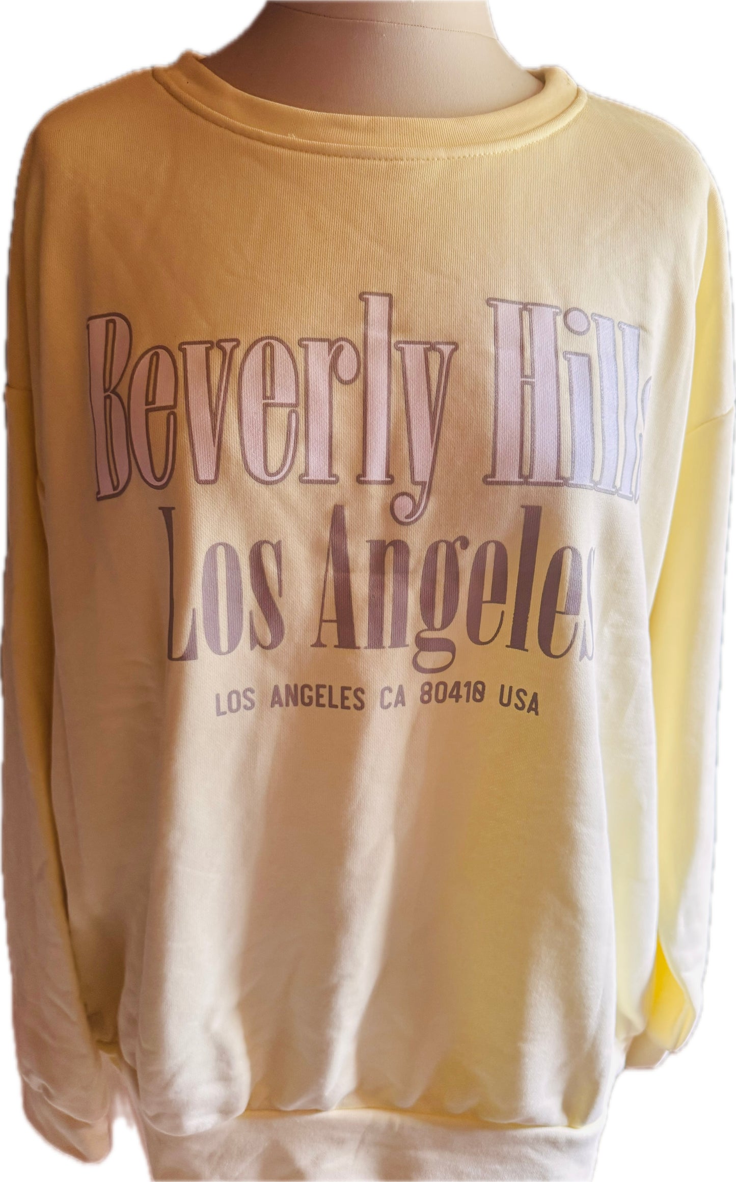 Zartgelbes Sweatshirt mit Schriftzug