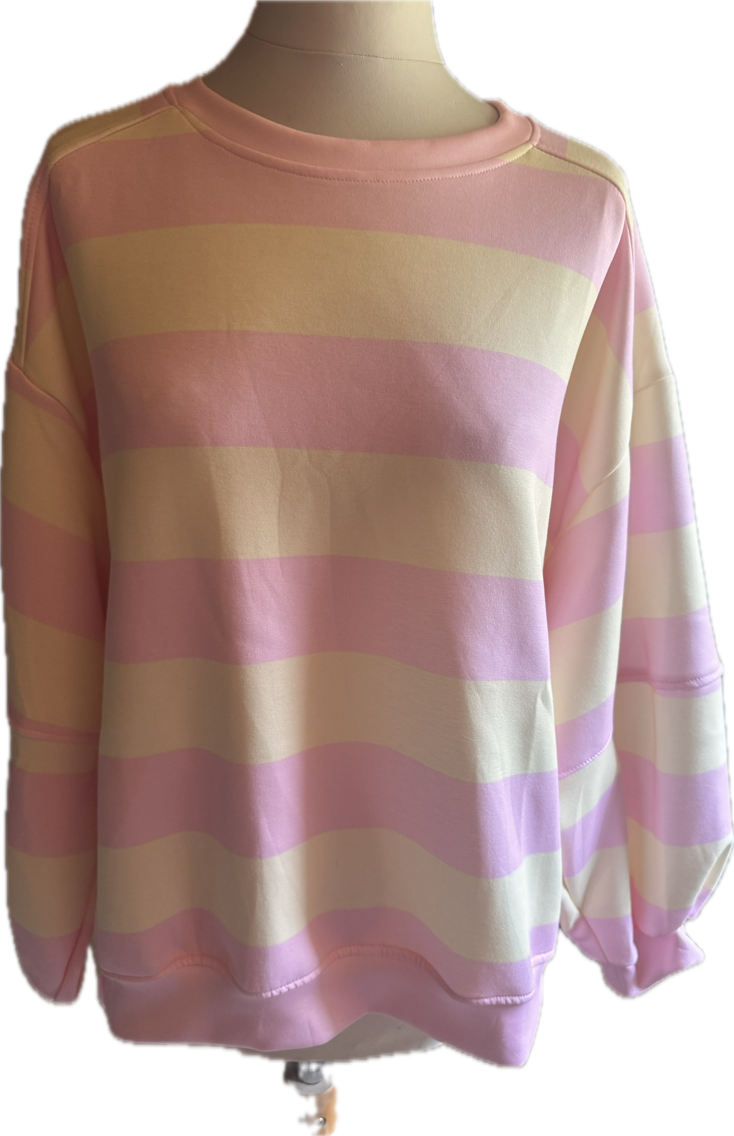 Streifenshirt in rose/gelb