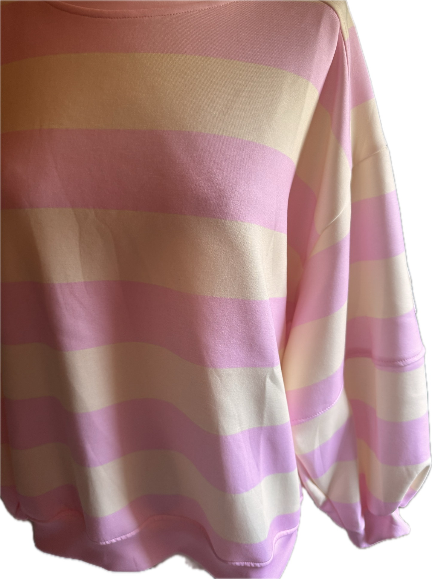 Streifenshirt in rose/gelb