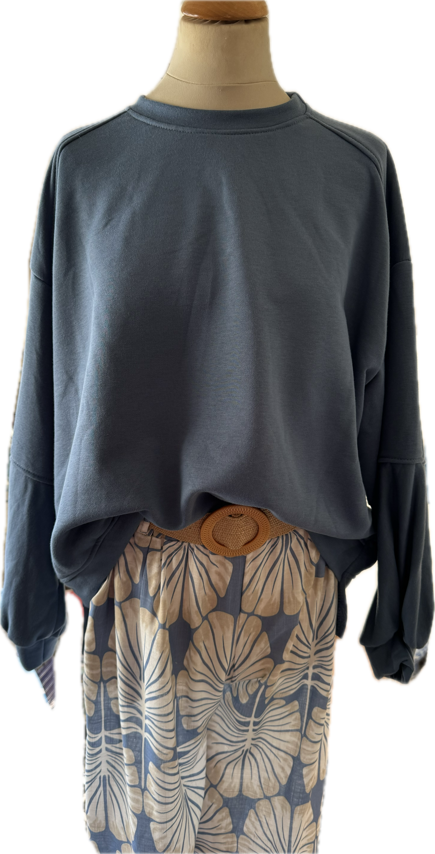 Oversized Sweatshirt , uni weiß oder rauchblau