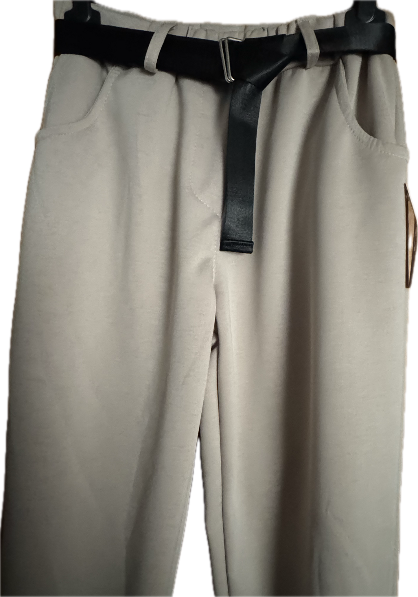 Chinohose mit Gürtel in cremeweiß, beige, braun und oliv