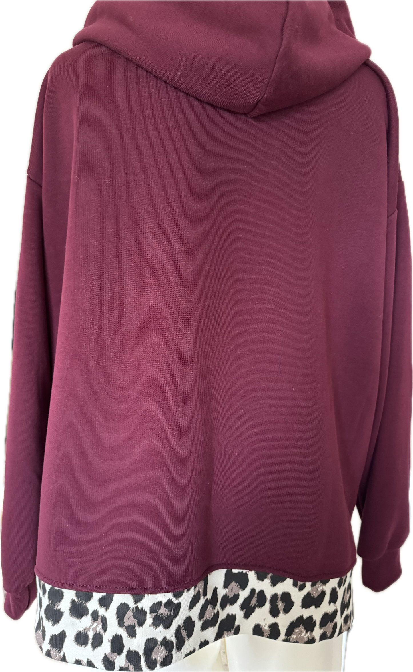 Hoodie in wine mit animal oder in creme mit animal