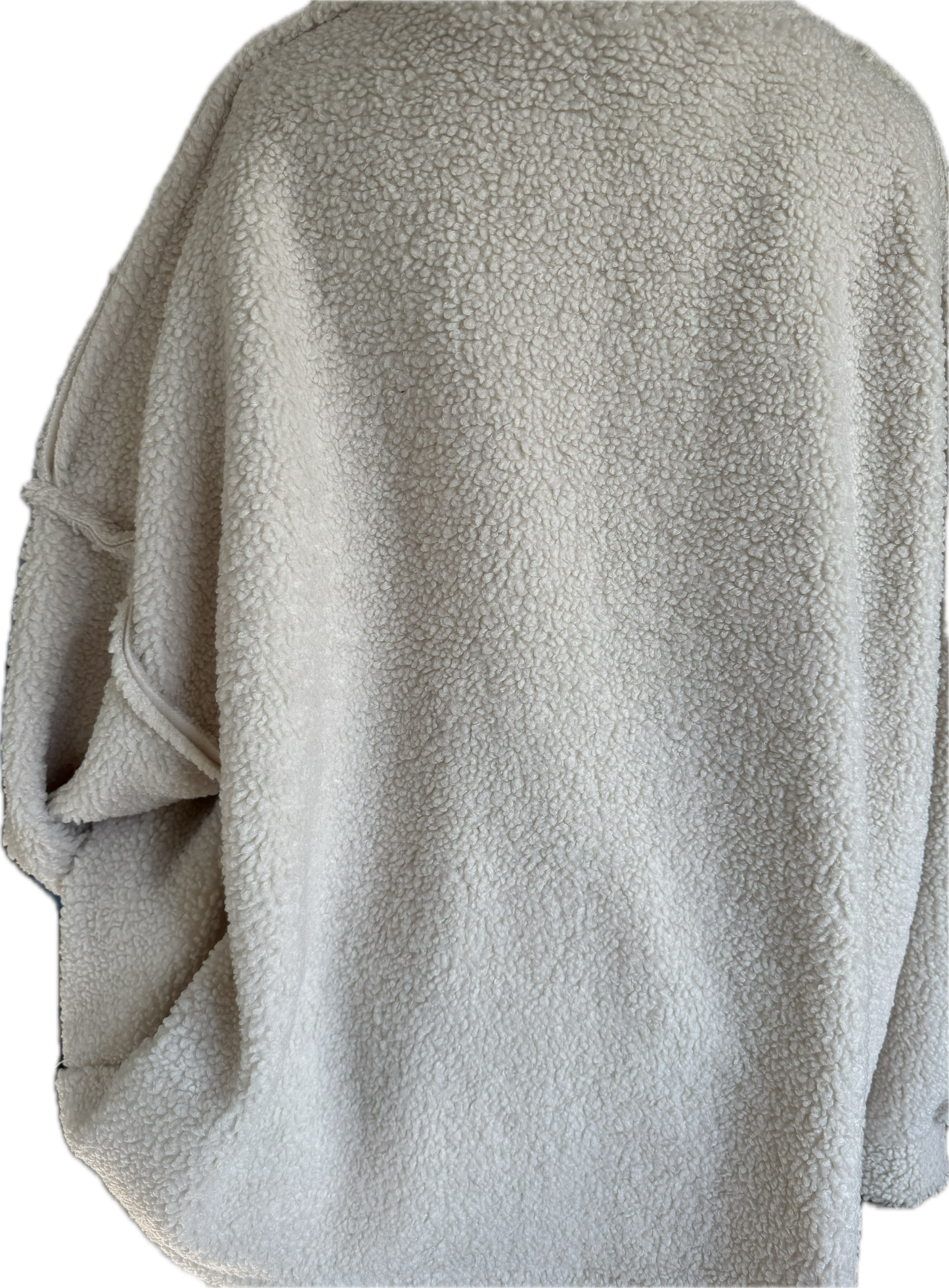 Oversized Jacke, Teddy in creme