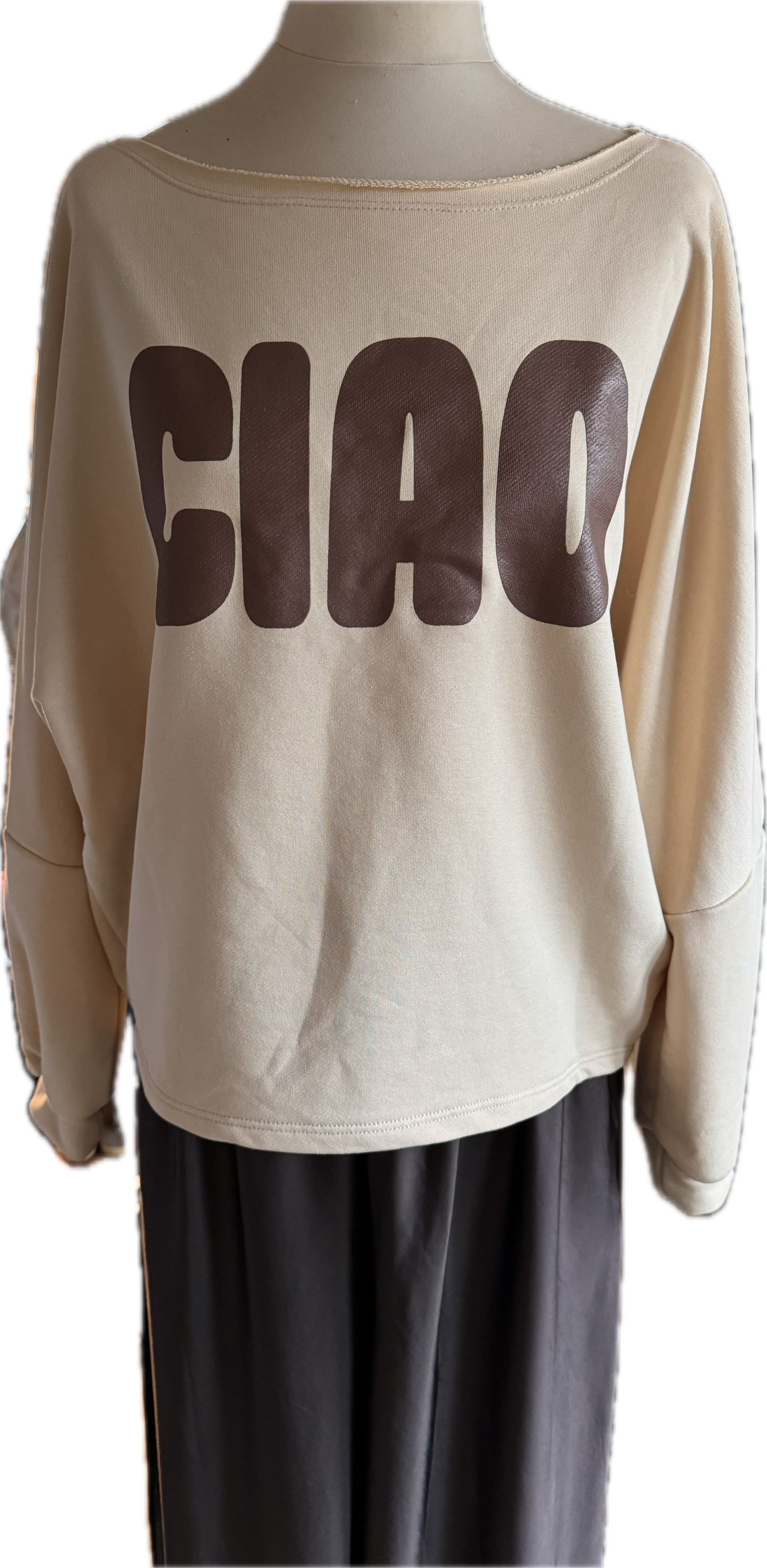 Sweatshirt mit Aufdruck "CIAO"