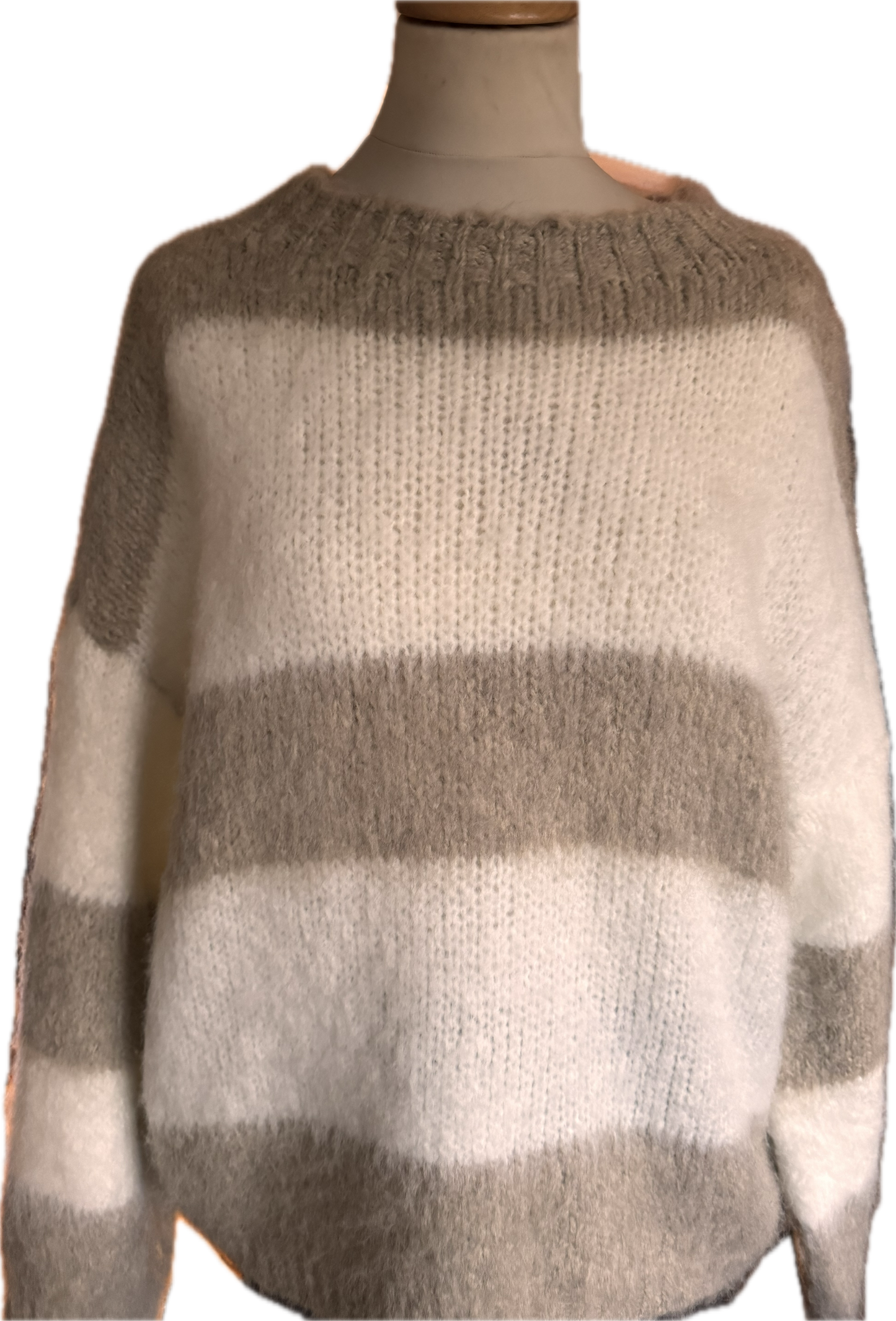 Gestreifter Pulli in creme und beige