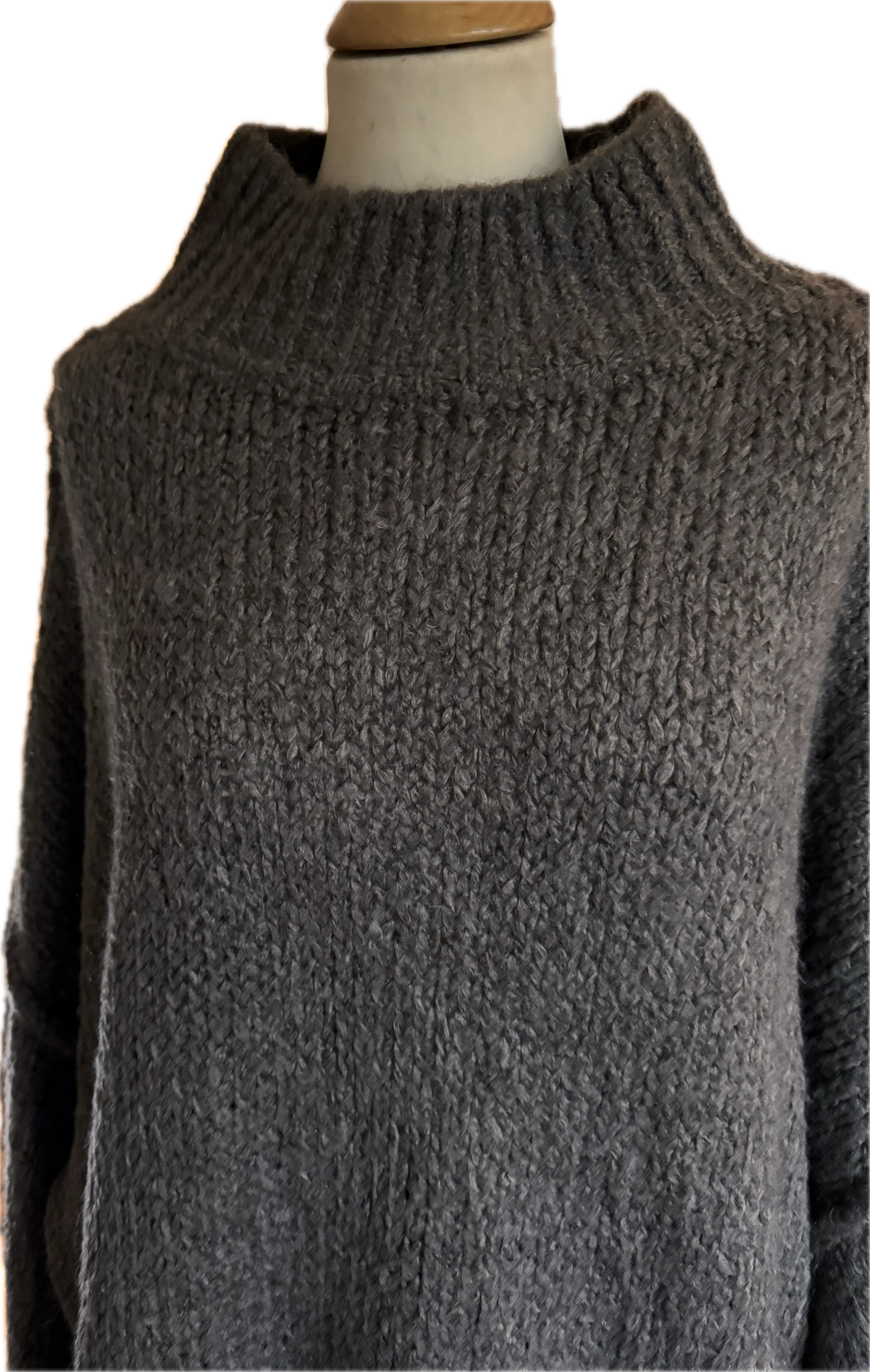 Flauschiger Pulli in schoko und anthrazit