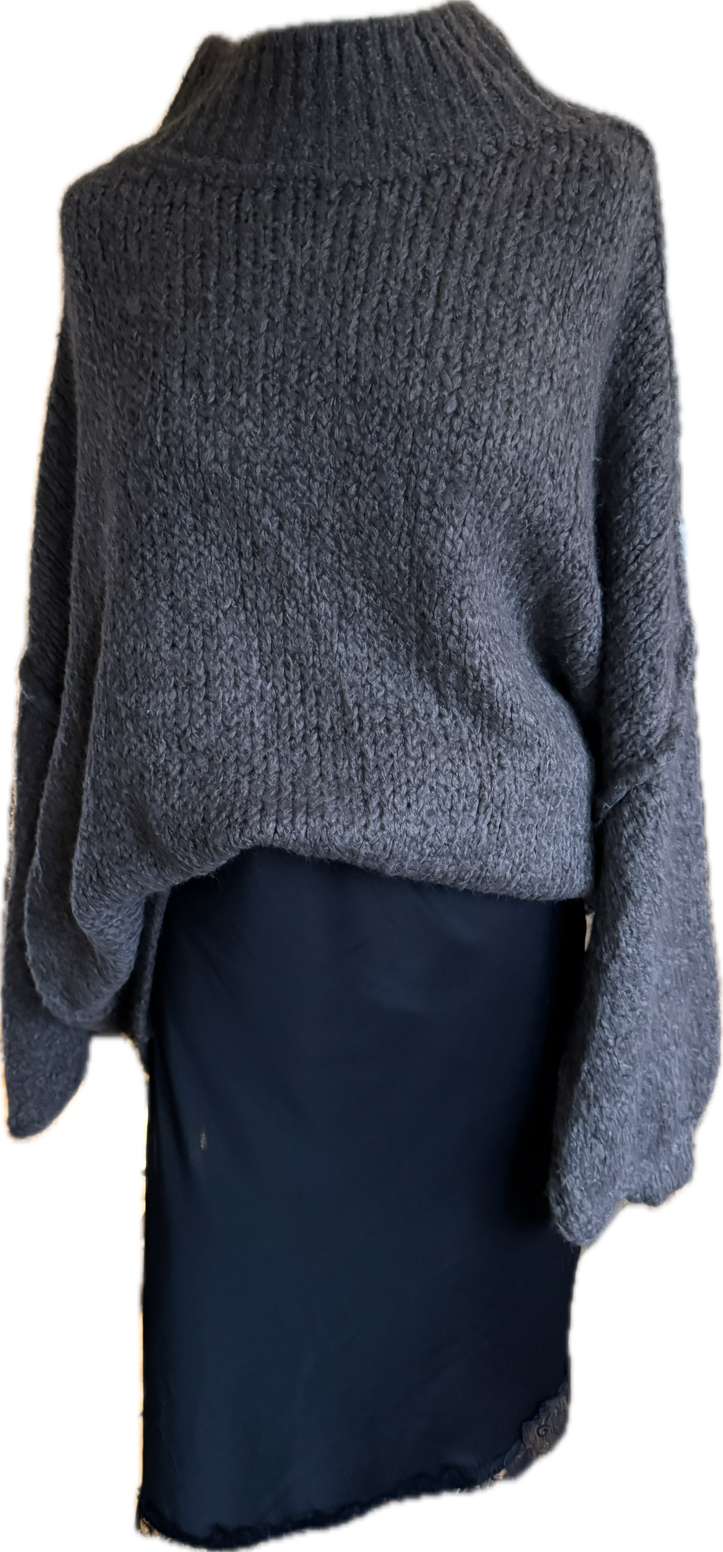 Flauschiger Pulli in schoko und anthrazit