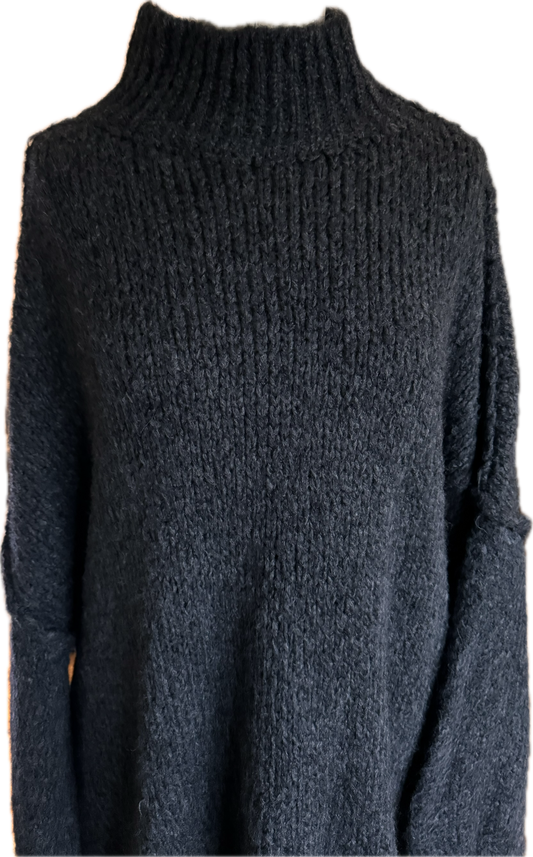 Flauschiger Pulli in schoko und anthrazit