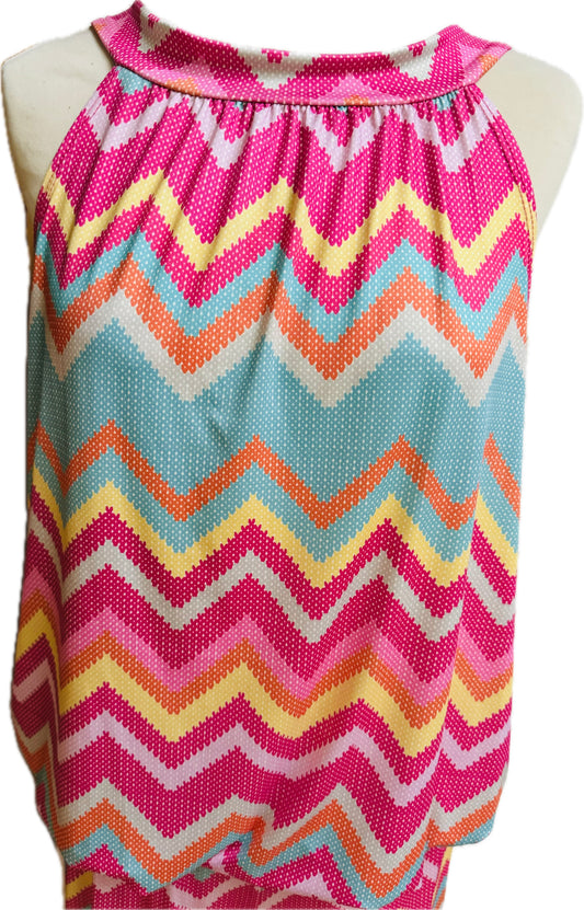 Top/Bluse im Tickzackmuster   REDUZIERT