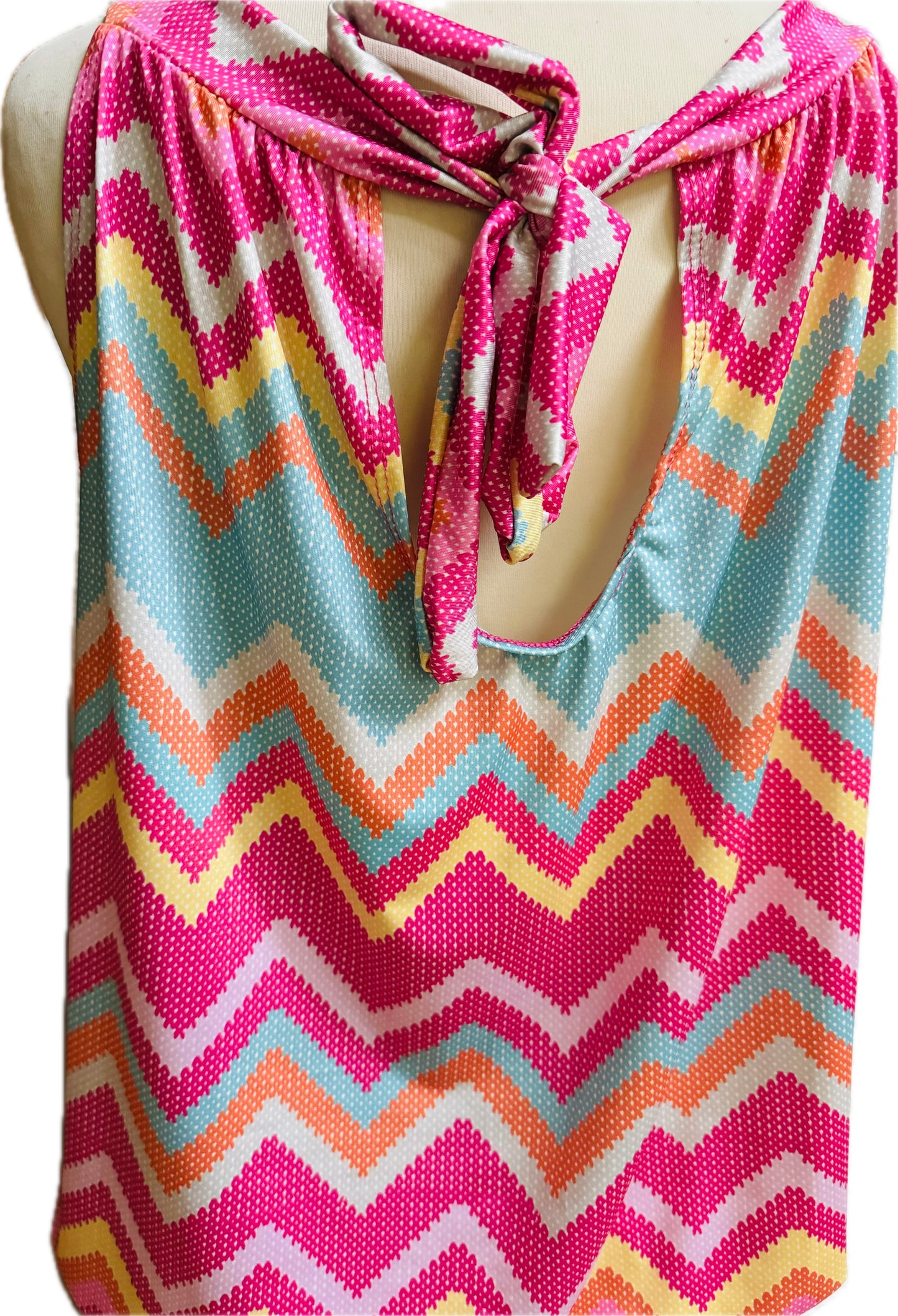 Top/Bluse im Tickzackmuster   REDUZIERT