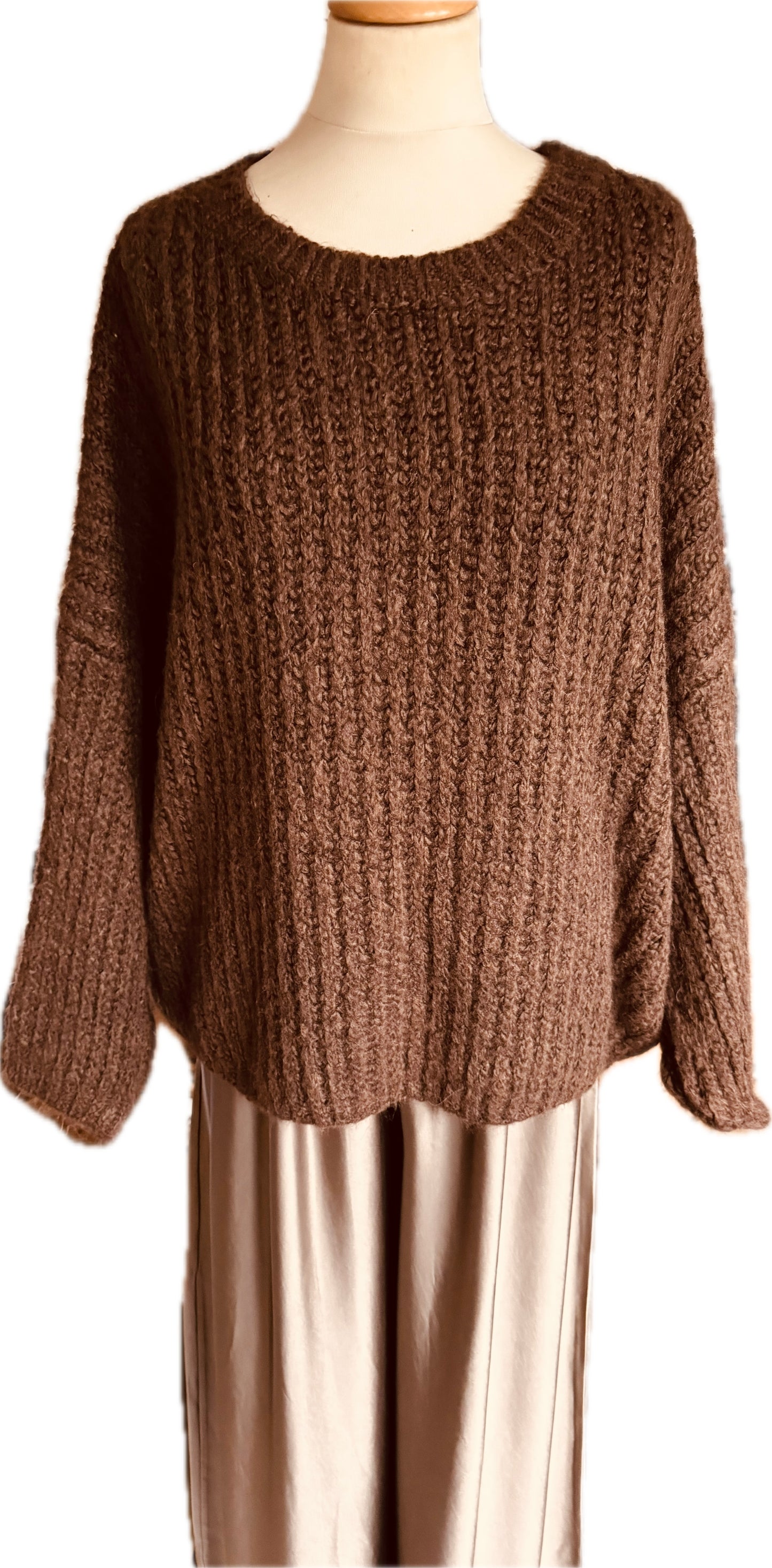 Oversized Pulli in Rippenoptik