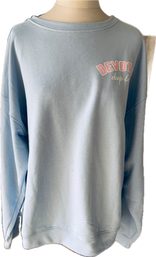 Sweatshirt mit großem Druck hinten und kleinem vorn