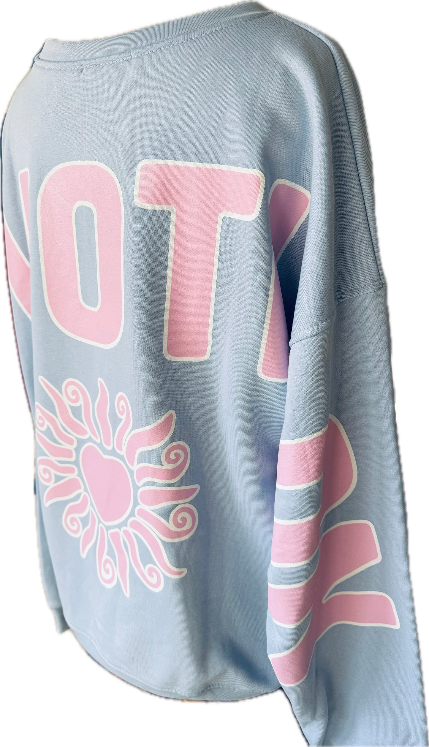 Sweatshirt mit großem Druck hinten und kleinem vorn